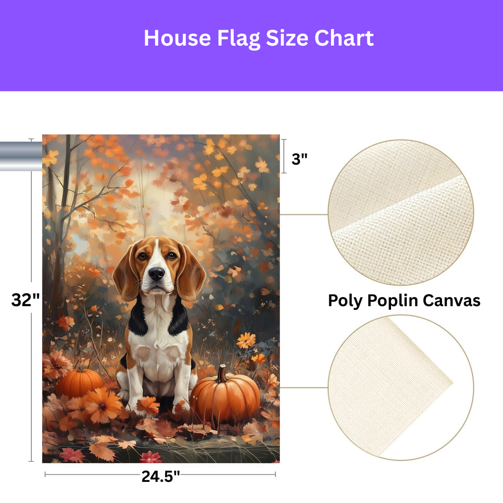 Fall Beagle and Pumpkin Garden Banner Garden Flag - yard display - Dragonfire Gardens