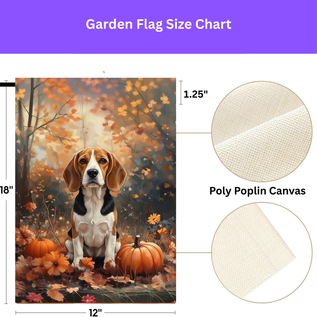 Fall Beagle and Pumpkin Garden Banner Garden Flag - porch decor - Dragonfire Gardens