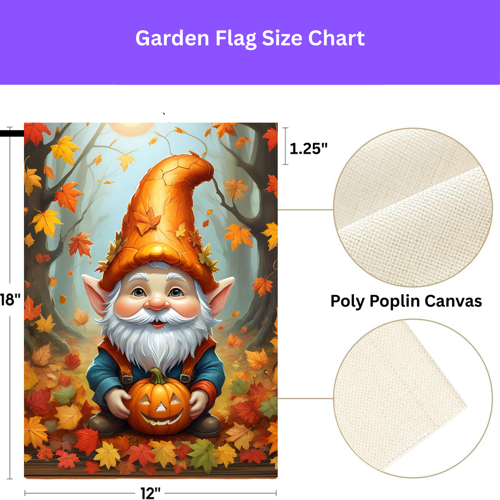 Bearded Pumpkin Gnome Garden Flag