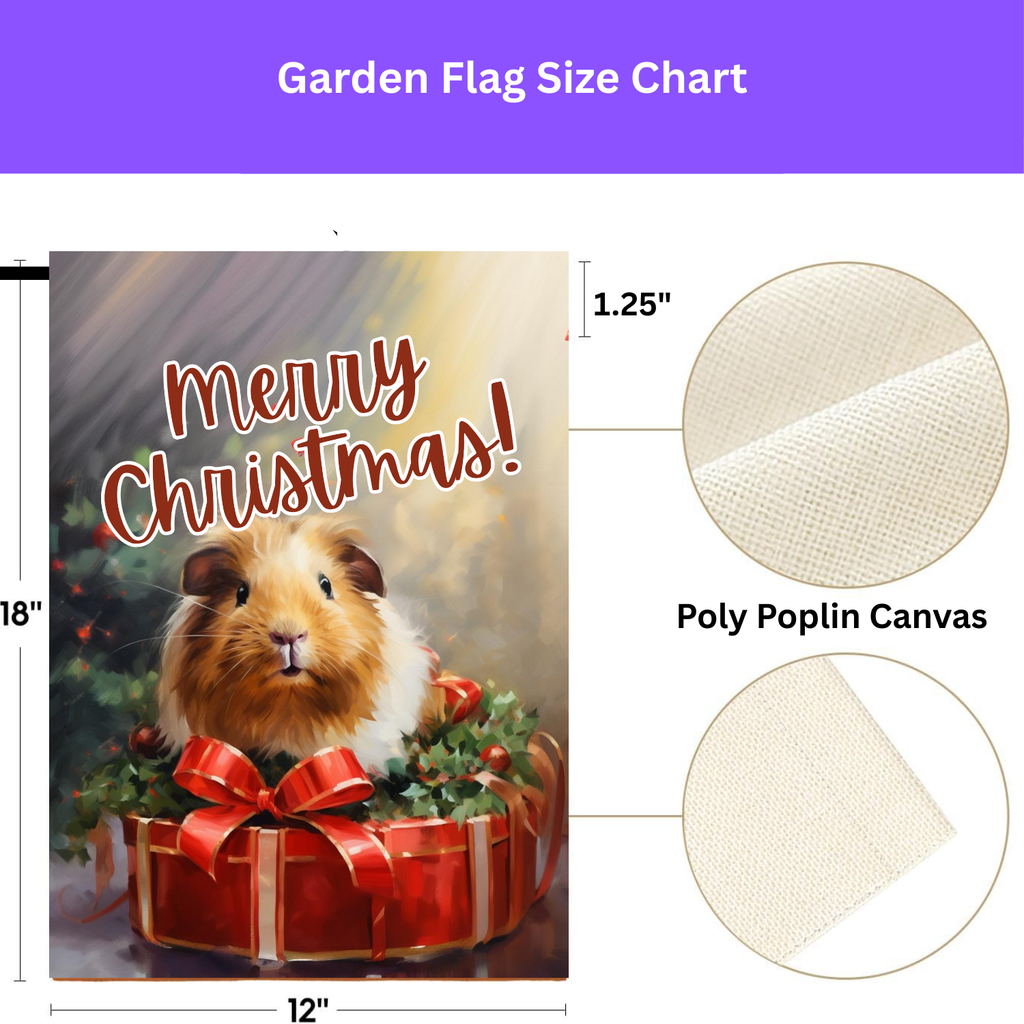 Merry Christmas Guinea Pig Garden Flag - porch decor - Dragonfire Gardens