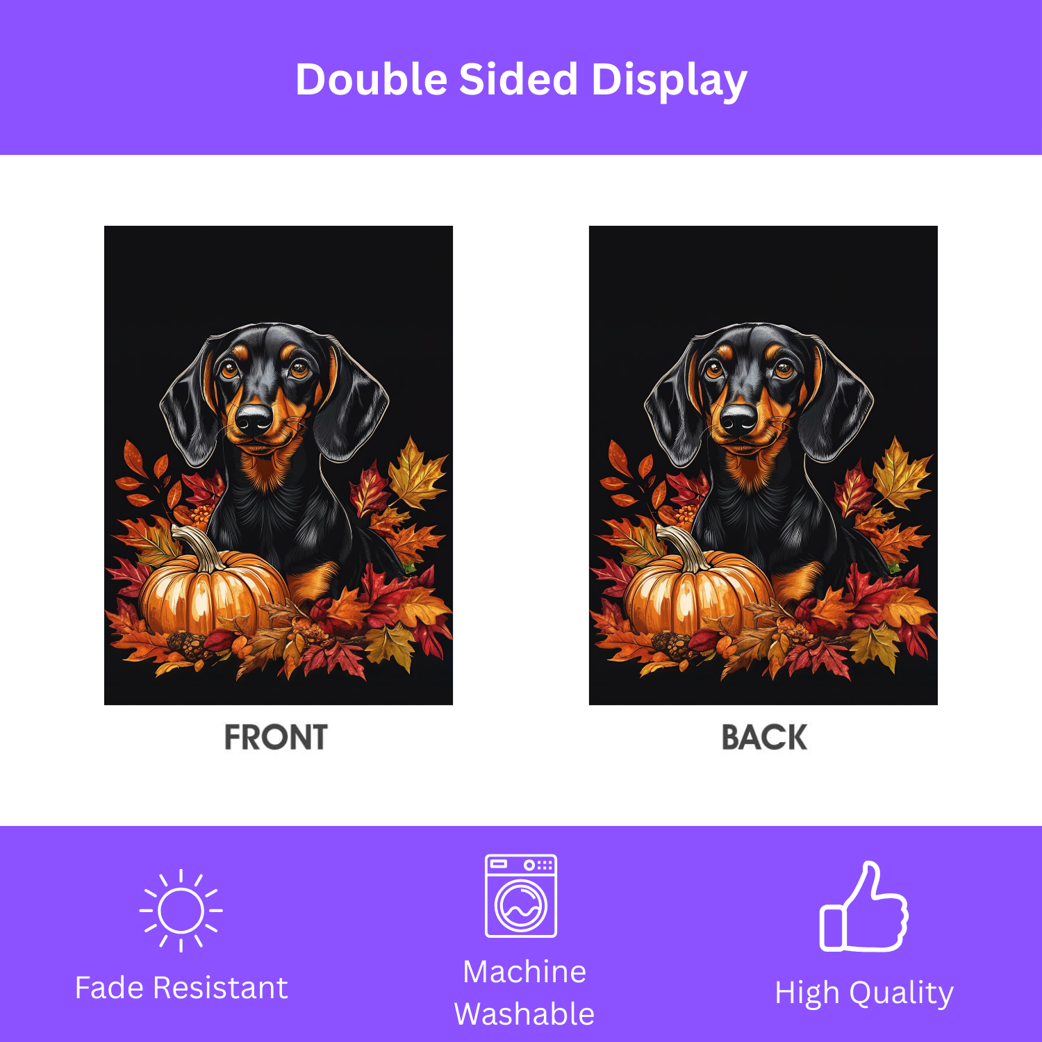 Dachshund and Pumpkin Garden Flag