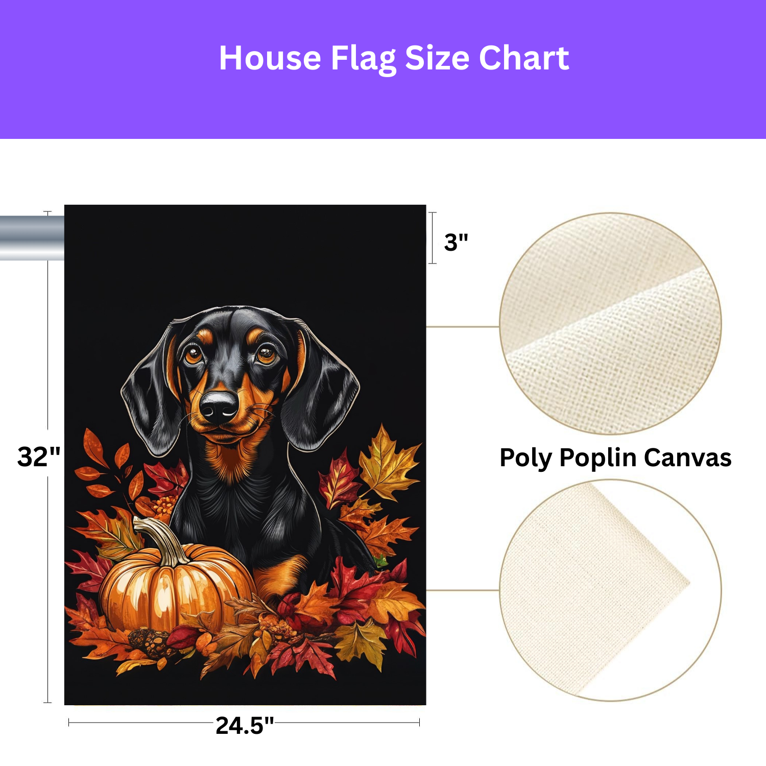 Dachshund and Pumpkin Garden Flag