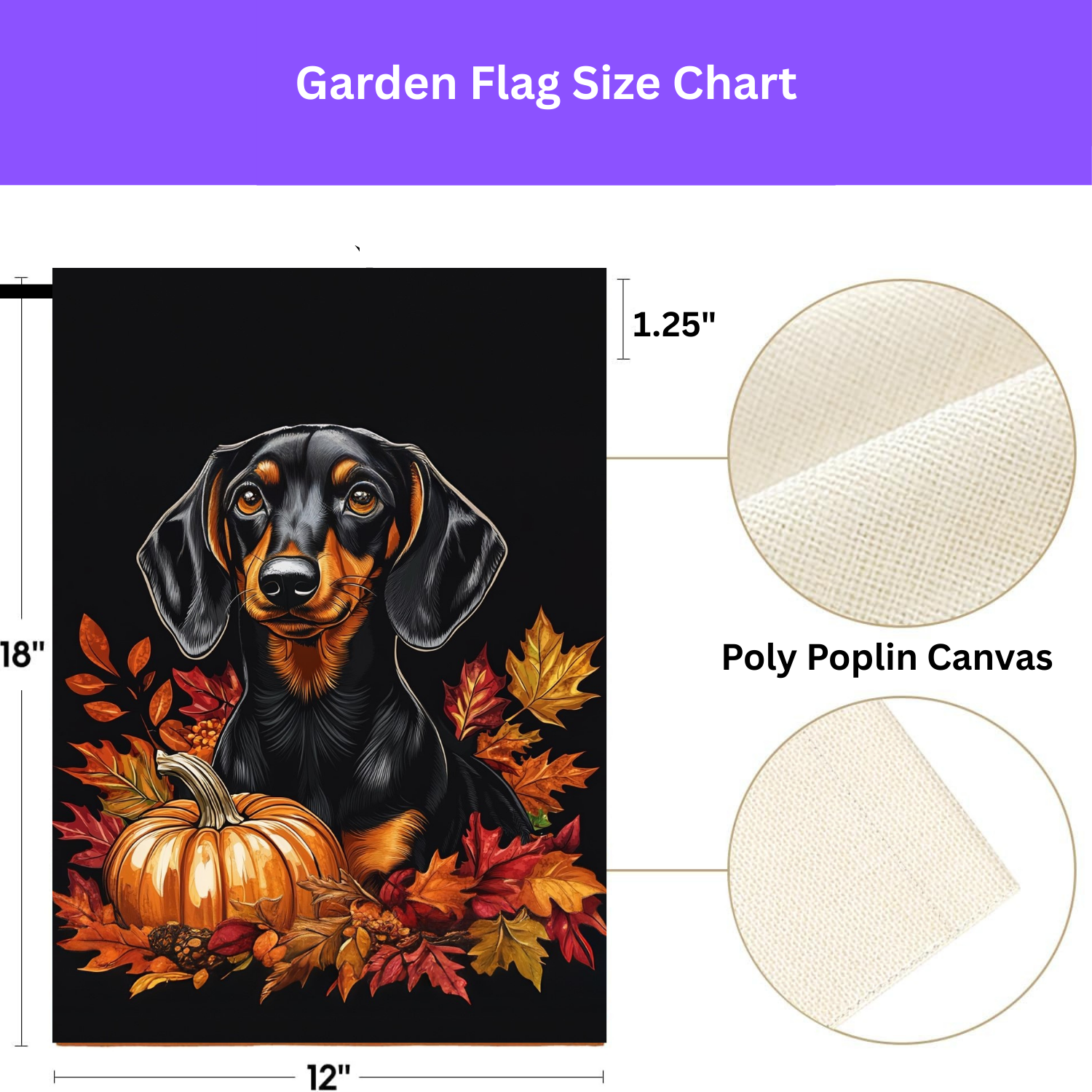 Dachshund and Pumpkin Garden Flag