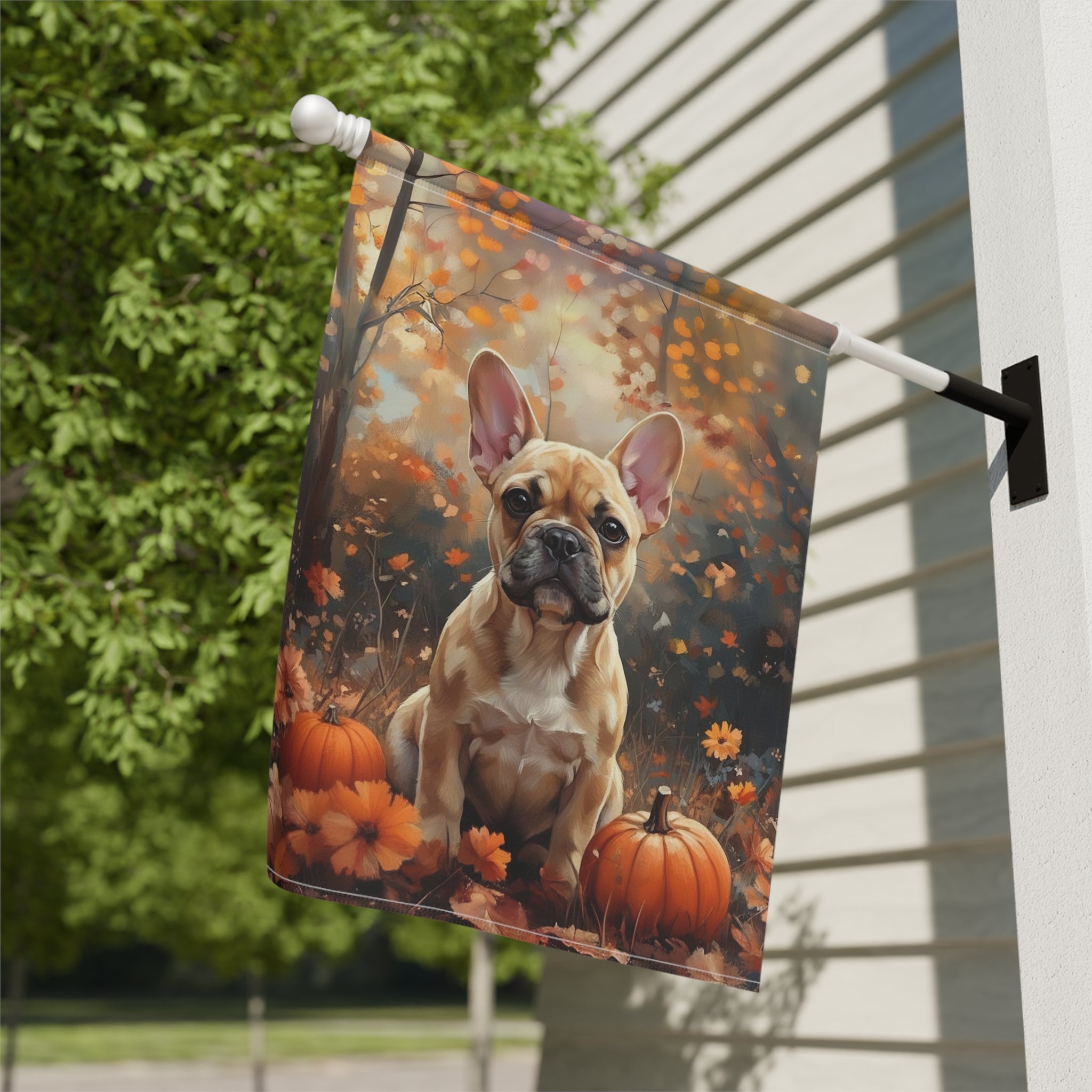 Fall French Bulldog Garden Flag