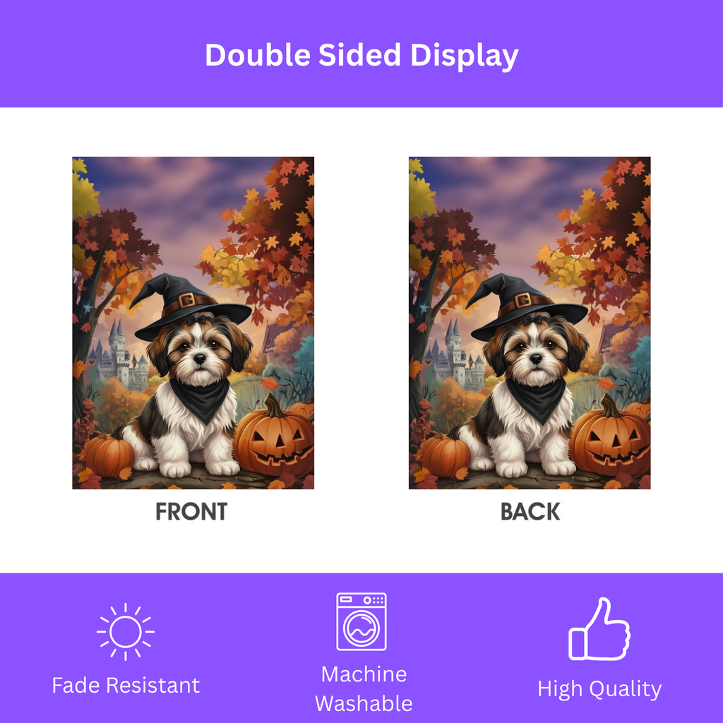 Halloween Shih Tzu Garden Flag