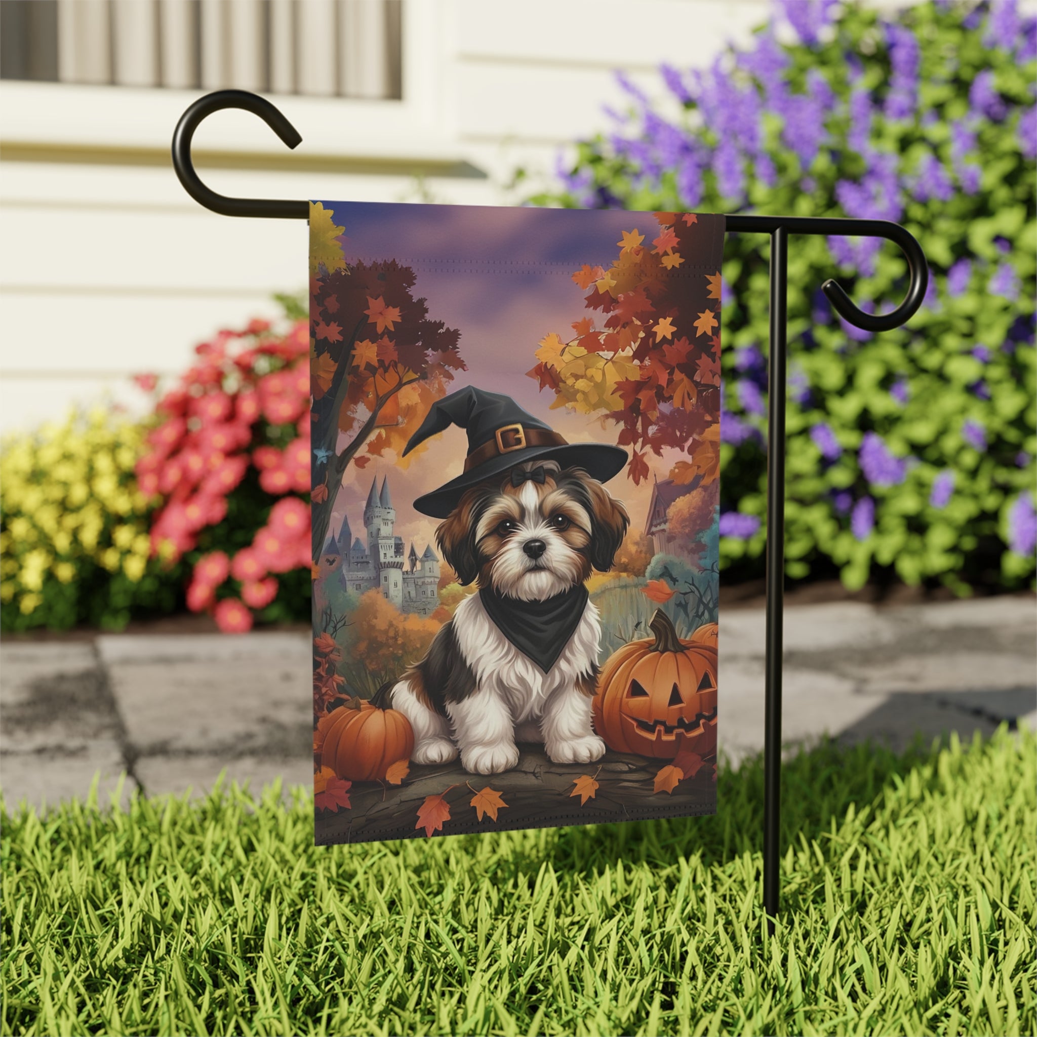 Halloween Shih Tzu Garden Flag