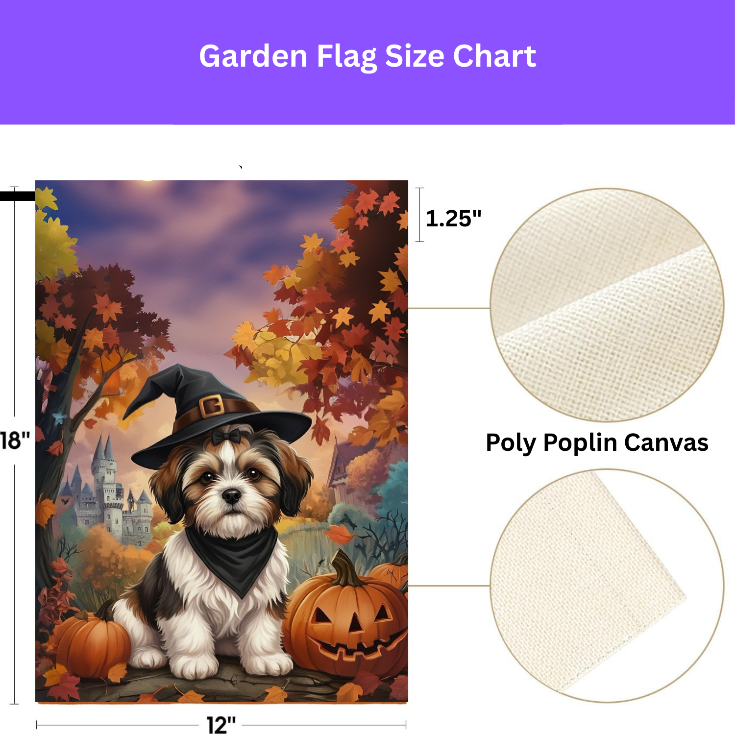 Halloween Shih Tzu Garden Flag