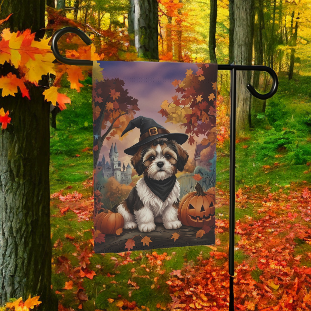 Halloween Shih Tzu Garden Flag