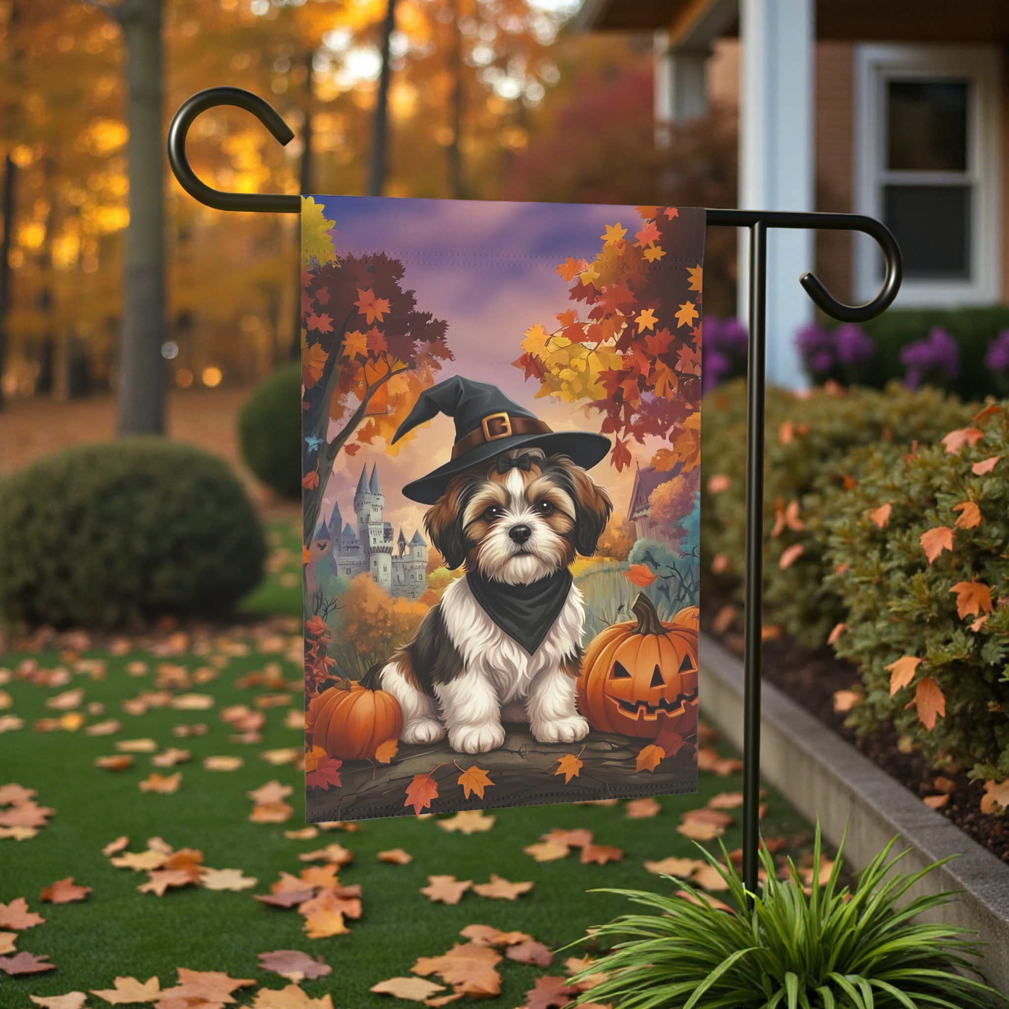 Halloween Shih Tzu Garden Flag