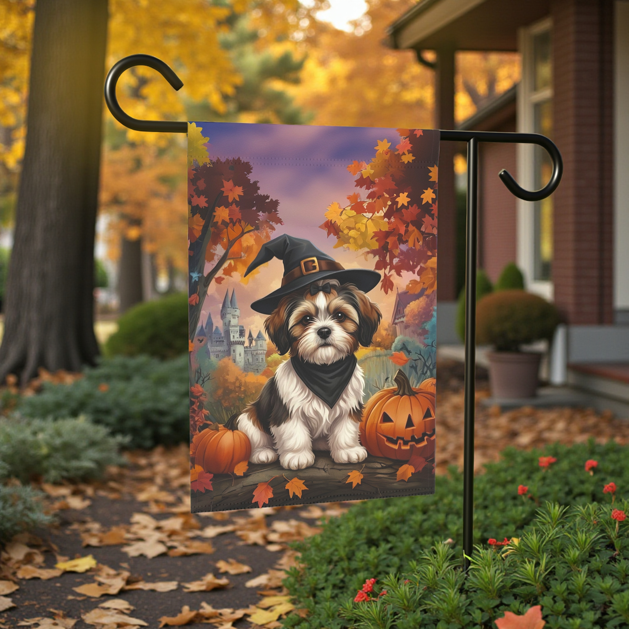 Halloween Shih Tzu Garden Flag