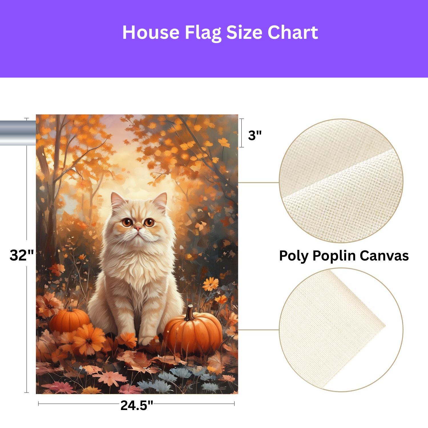 Fall Persian Cat and Pumpkin Garden Flag