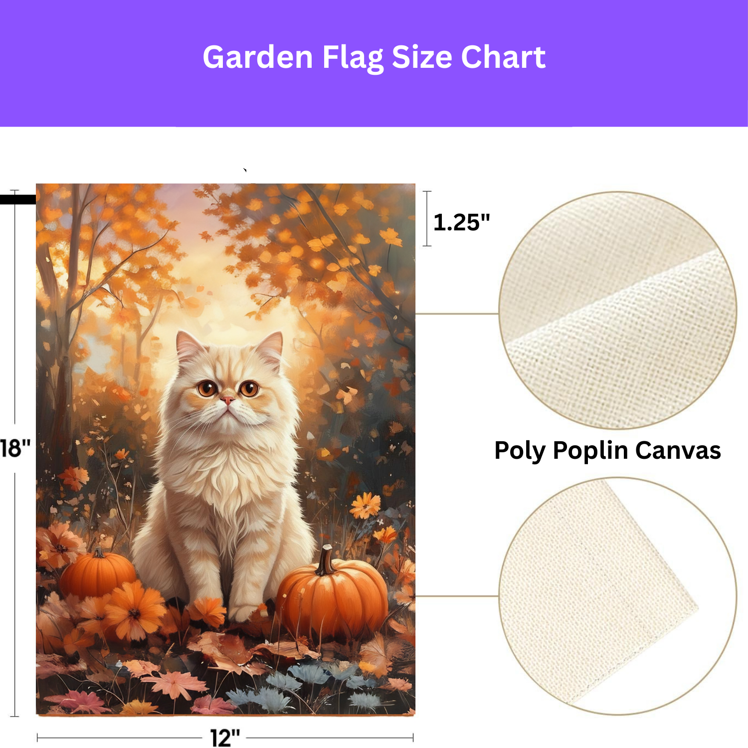 Fall Persian Cat and Pumpkin Garden Flag