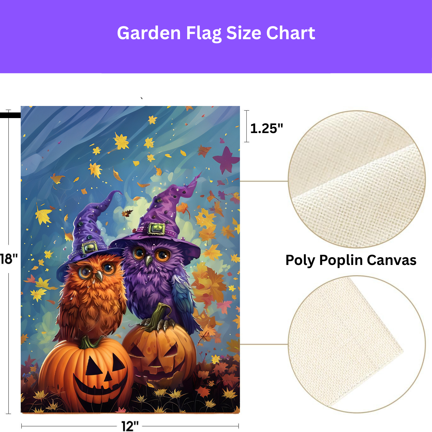 Two Witch Owls Halloween Garden Flag - porch decor - Dragonfire Gardens