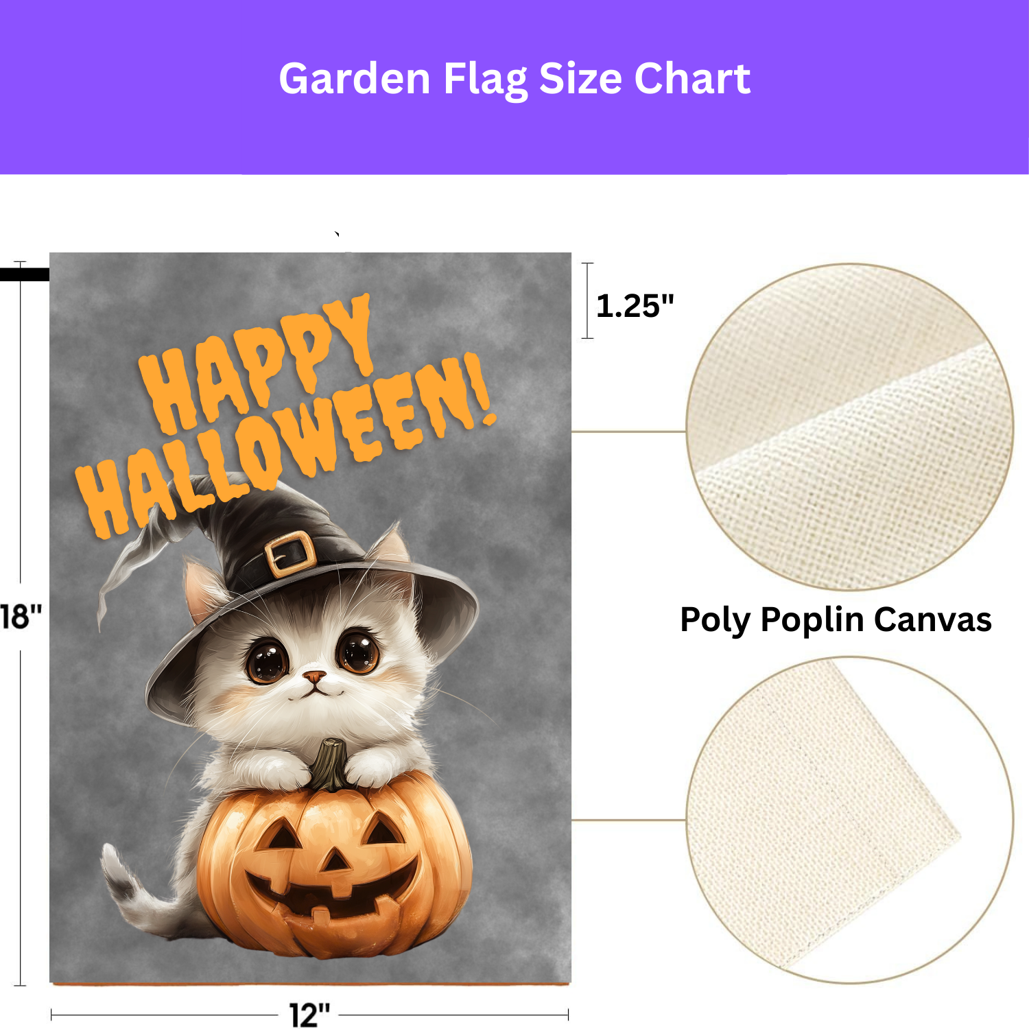 Kitten and Pumpkin Halloween Garden Flag