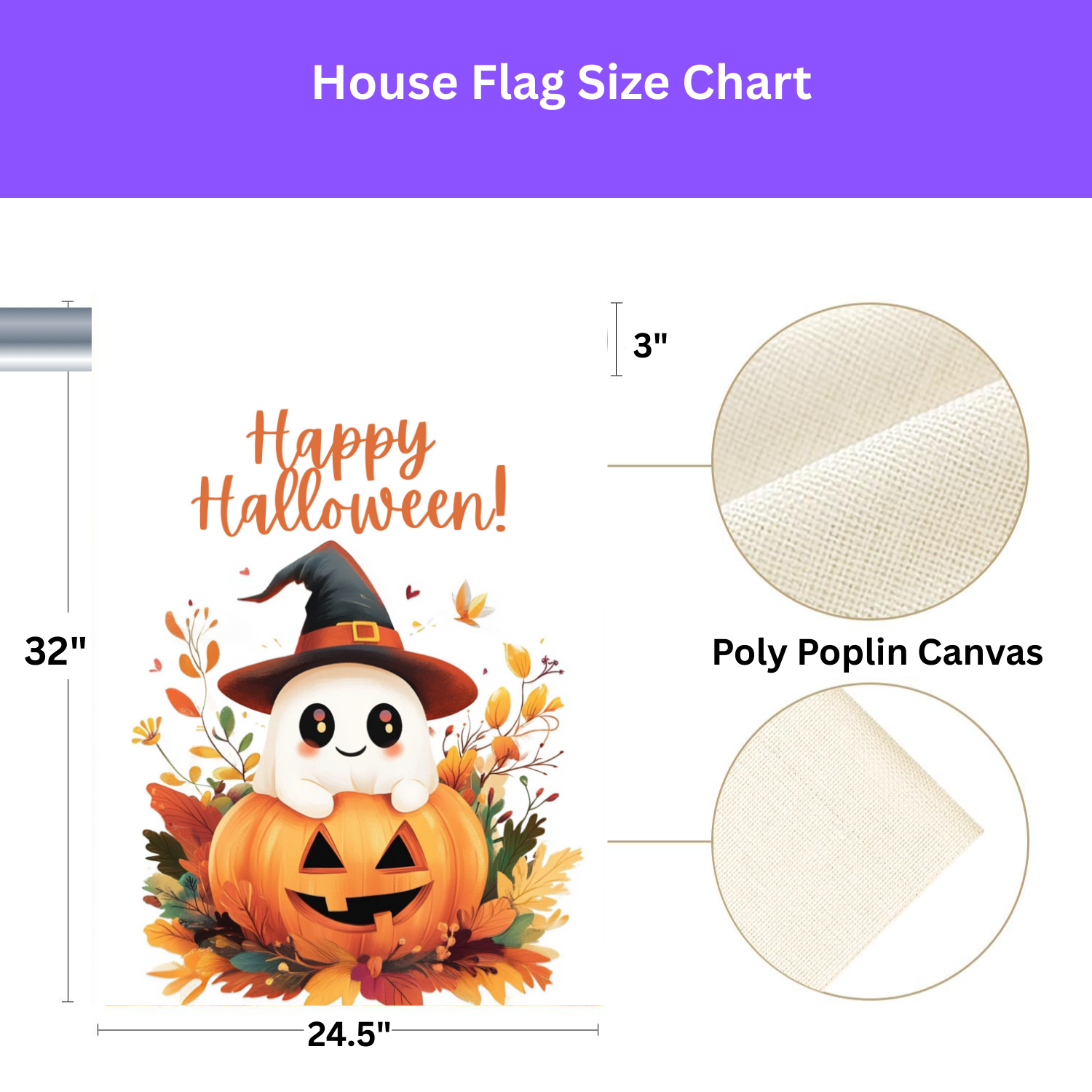 Cute Ghost and Jack-o-lantern Garden Flag - yard display - Dragonfire Gardens