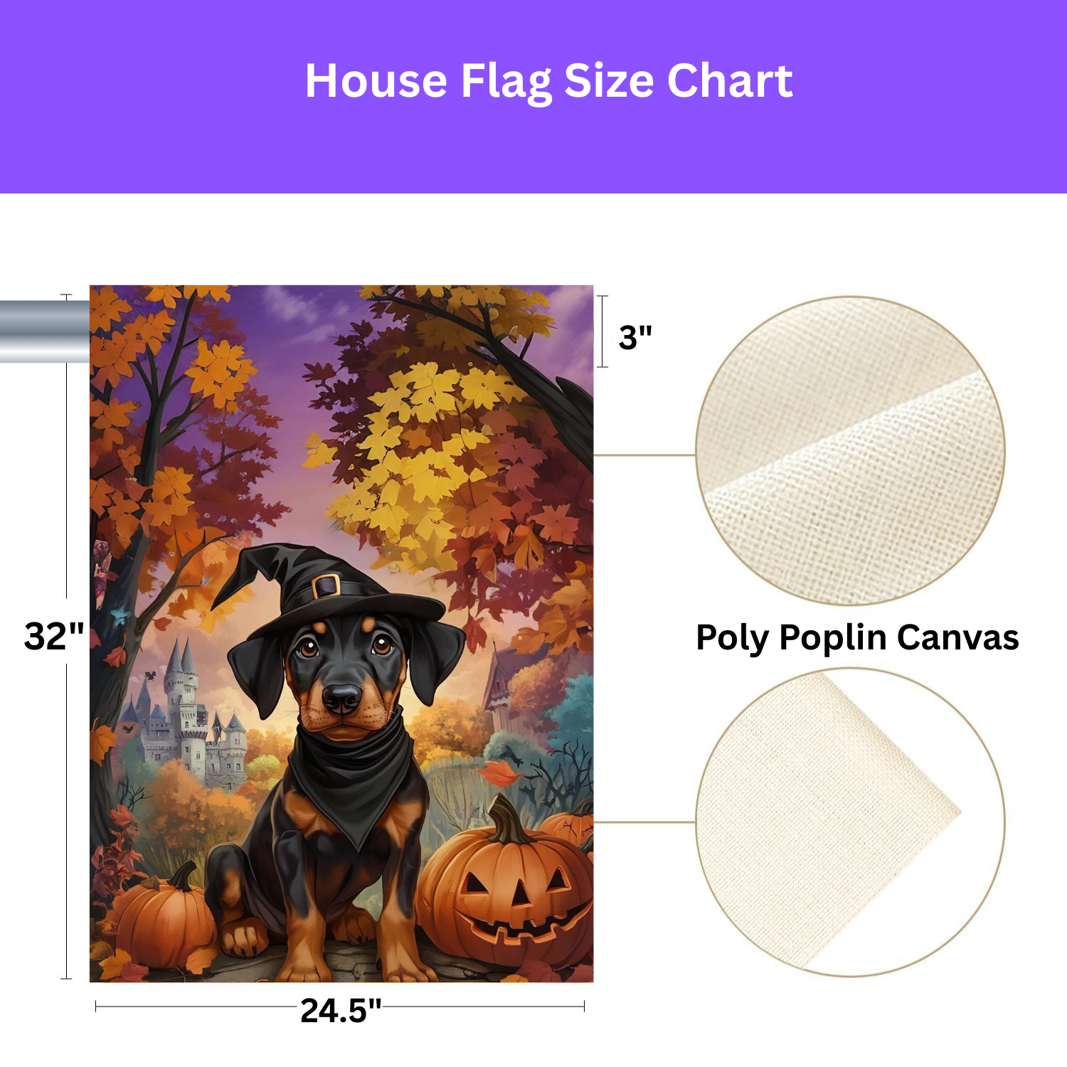 Halloween Doberman Puppy Garden Flag - yard display - Dragonfire Gardens