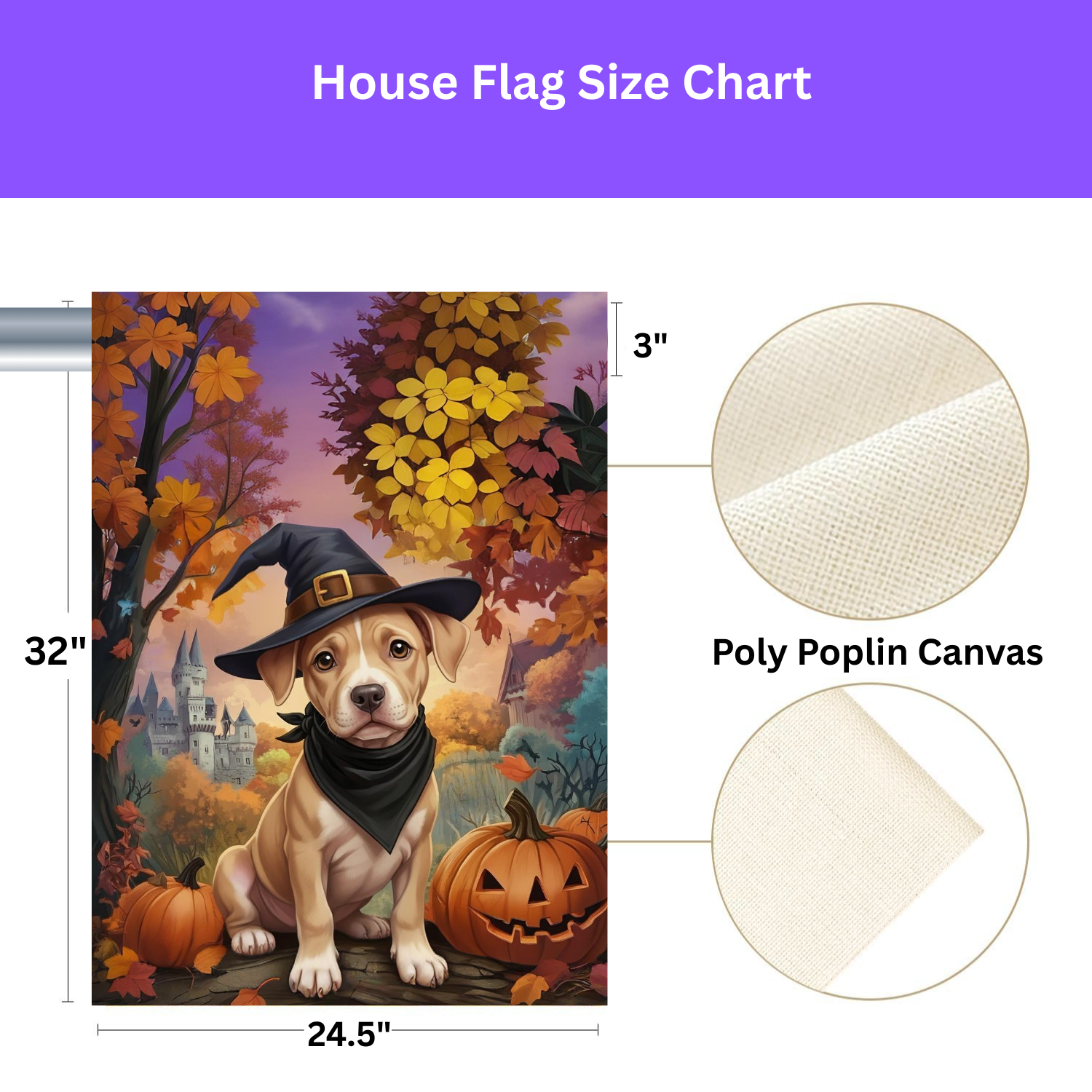 Halloween Pit Bull Puppy Garden Flag - yard display - Dragonfire Gardens