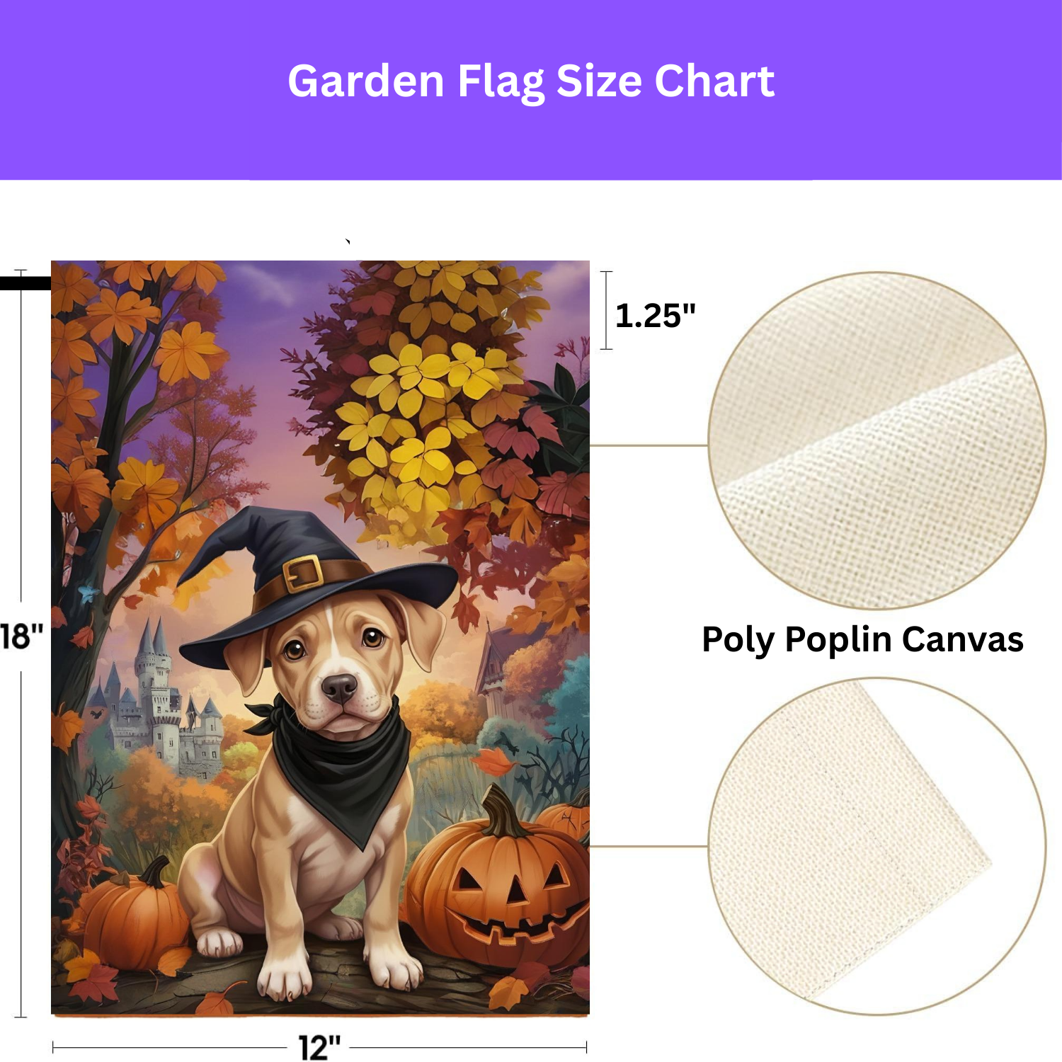 Halloween Pit Bull Puppy Garden Flag - porch decor - Dragonfire Gardens