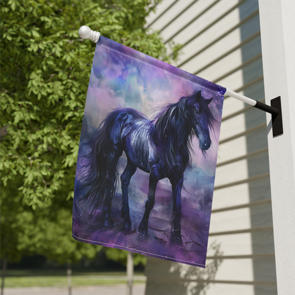 Mystical Black Horse Garden Flag