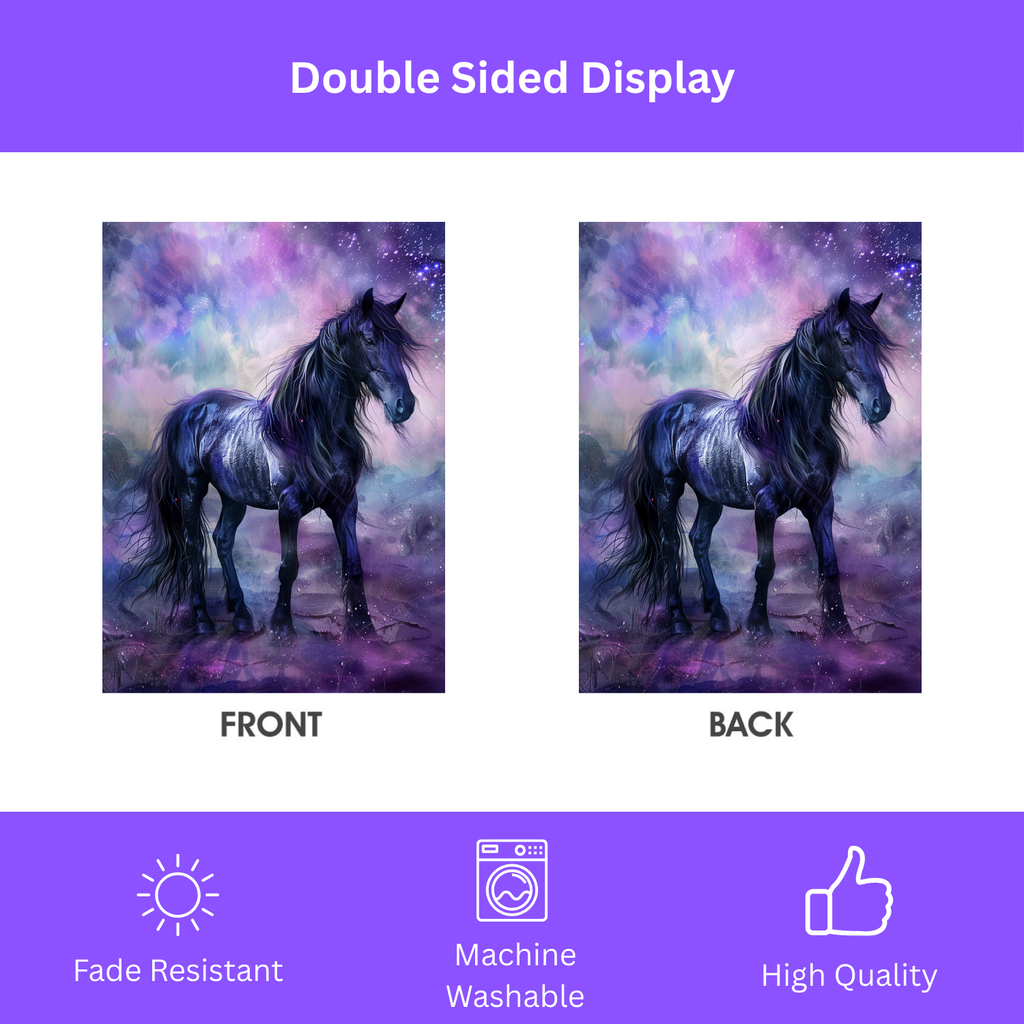 Mystical Black Horse Garden Flag