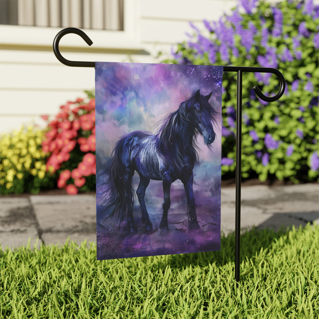 Mystical Black Horse Garden Flag