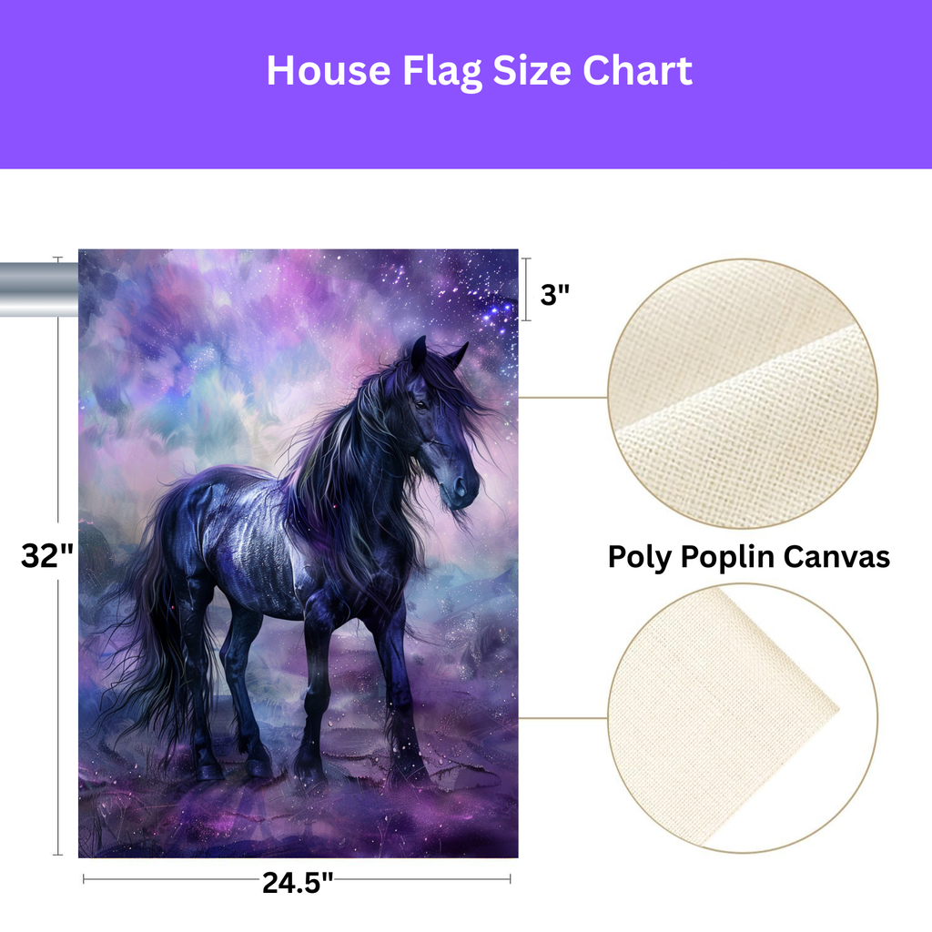 Mystical Black Horse Garden Flag