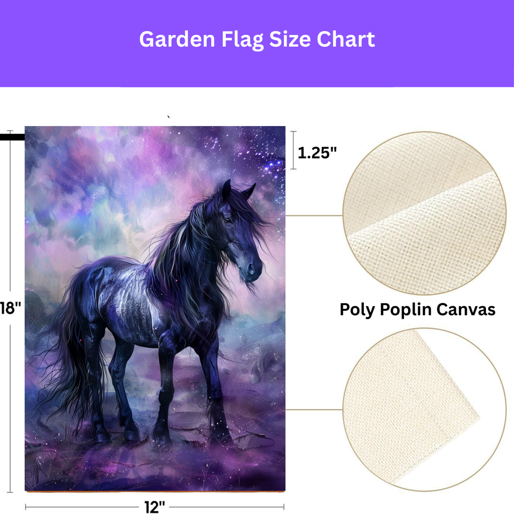 Mystical Black Horse Garden Flag