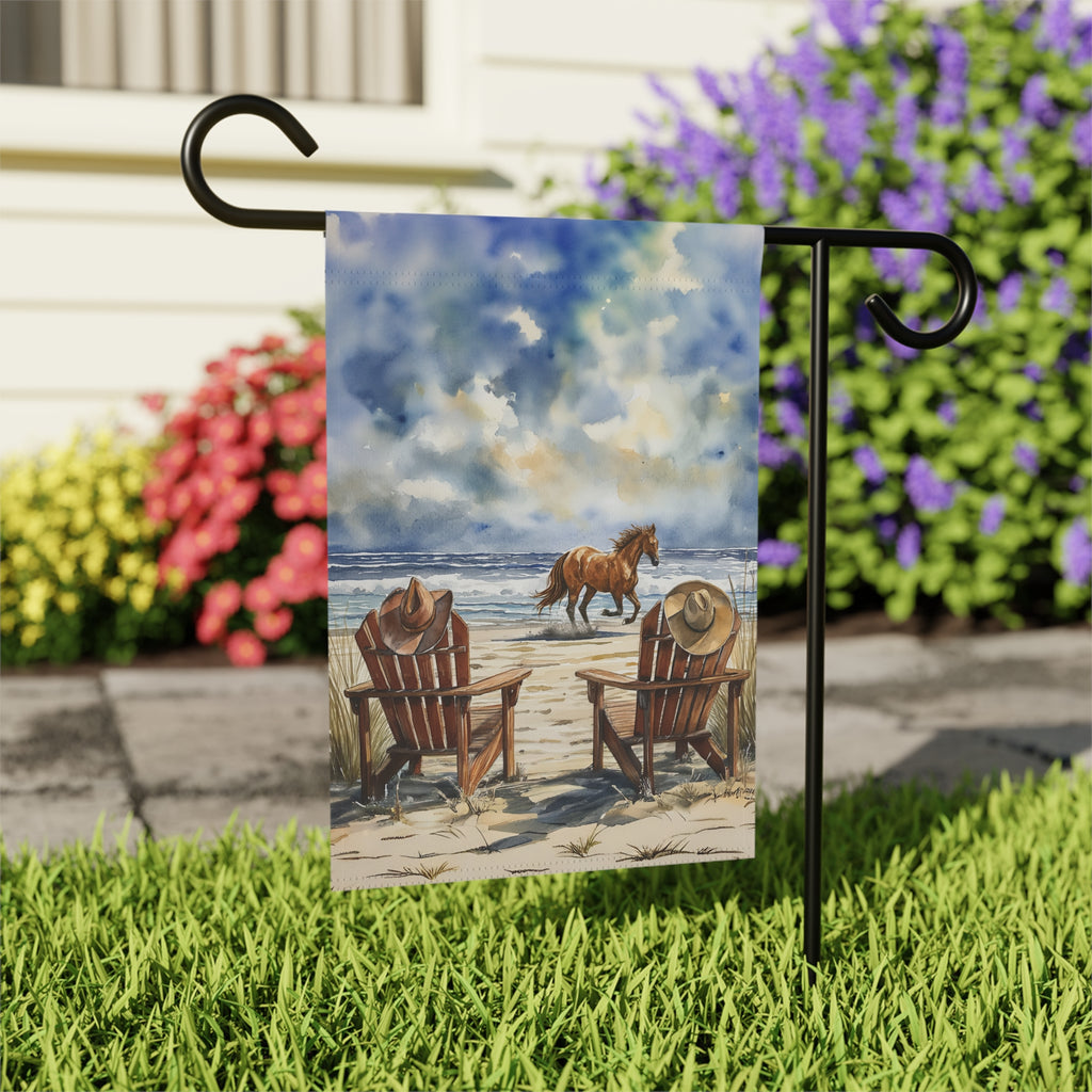 Cowboy Beach Garden Flag