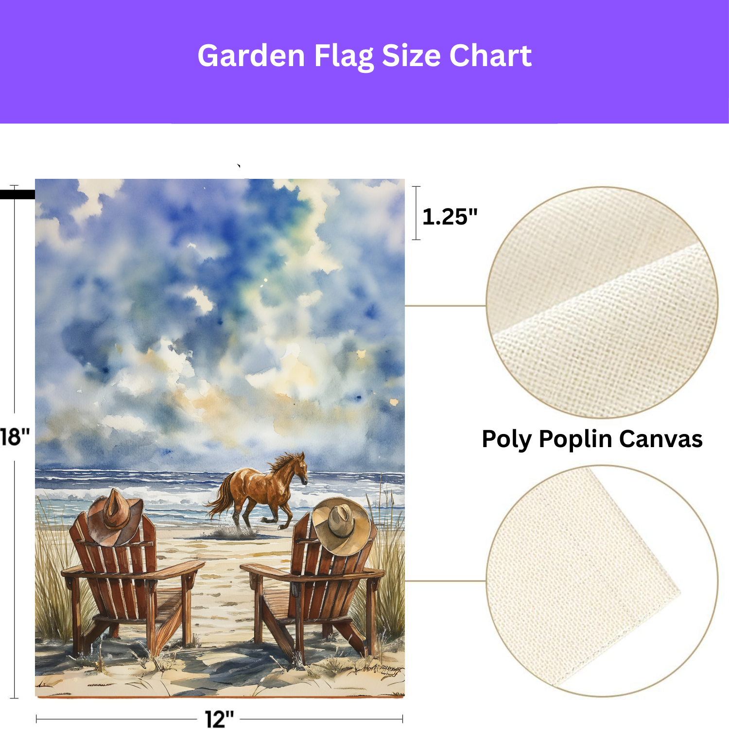 Cowboy Beach Garden Flag