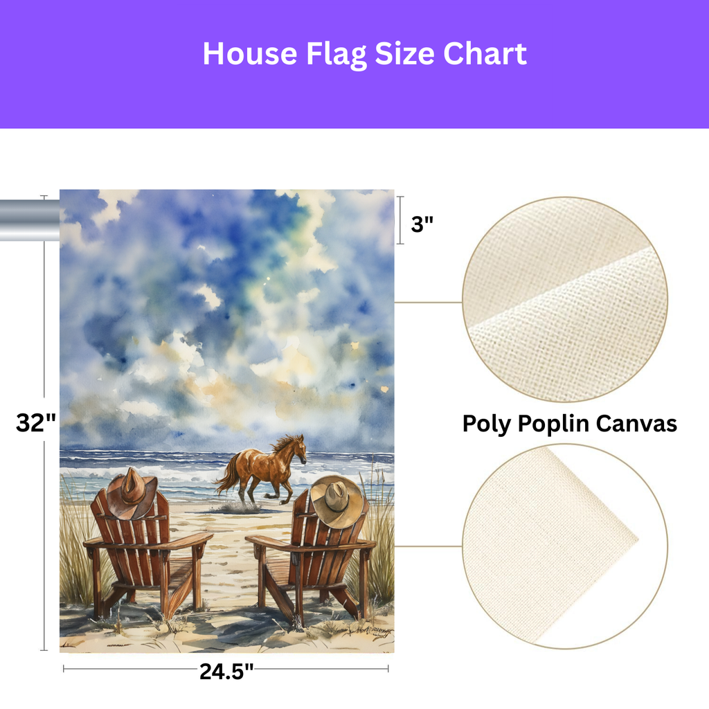 Cowboy Beach Garden Flag