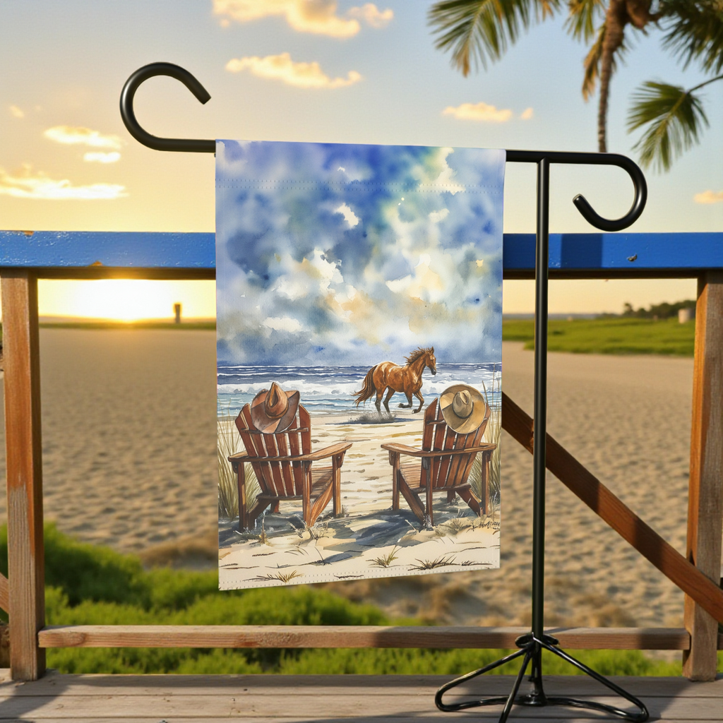 Cowboy Beach Garden Flag