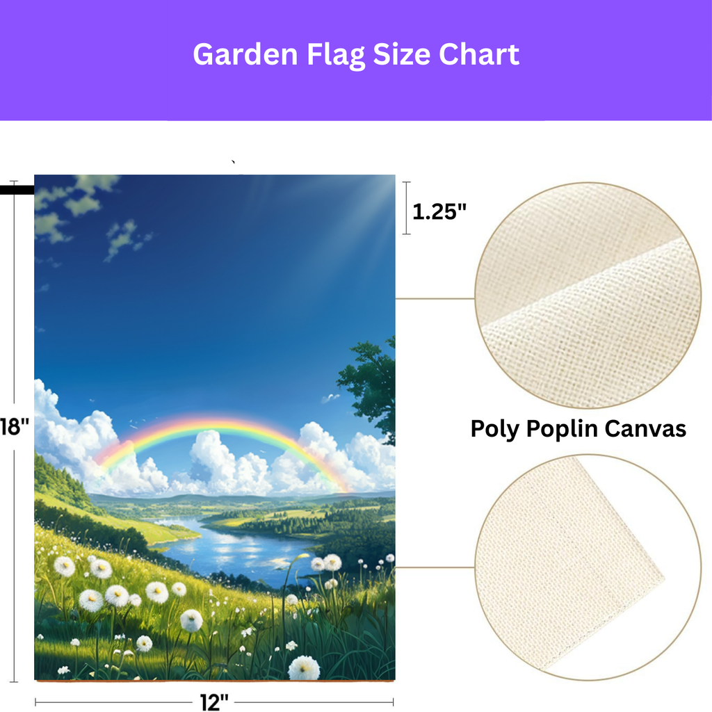 Rainbow Meadow Garden Flag - yard display - Dragonfire Gardens