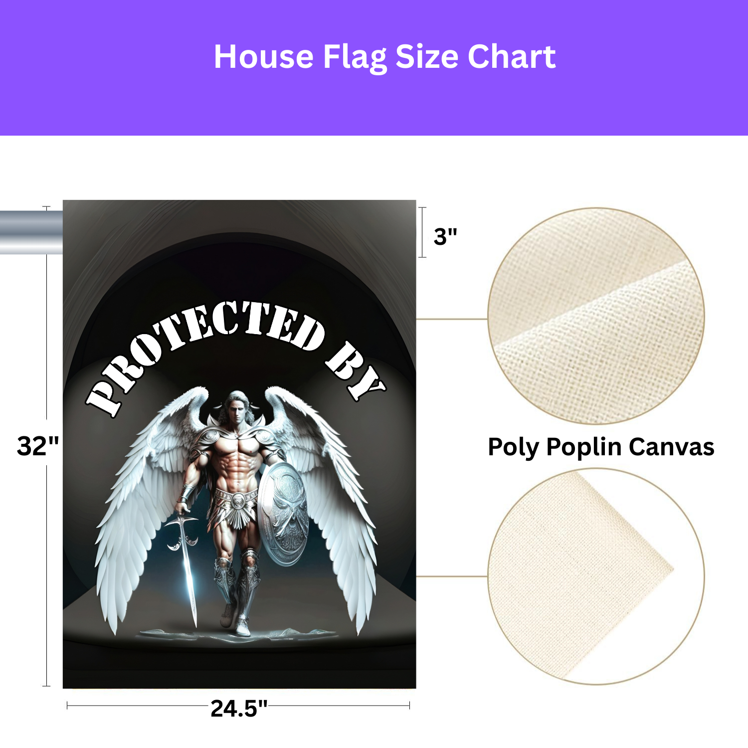 Protected By Guardian Angel Garden Flag - yard display - Dragonfire Gardens