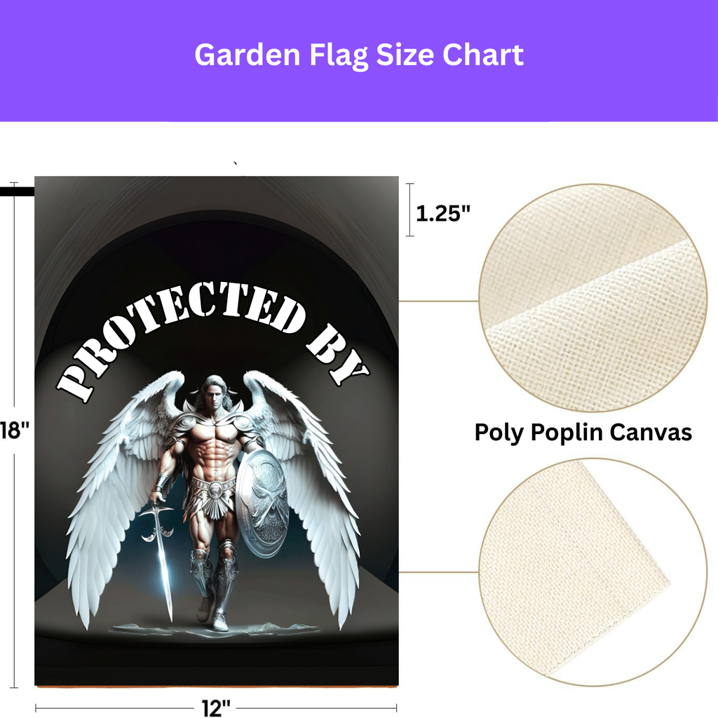 Protected By Guardian Angel Garden Flag - porch decor - Dragonfire Gardens