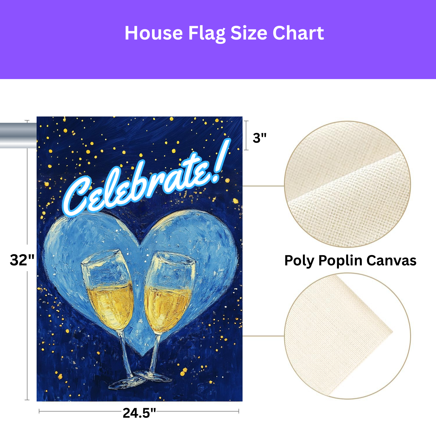 Blue Heart Champagne Celebrate Garden Flag - porch decor - Dragonfire Gardens