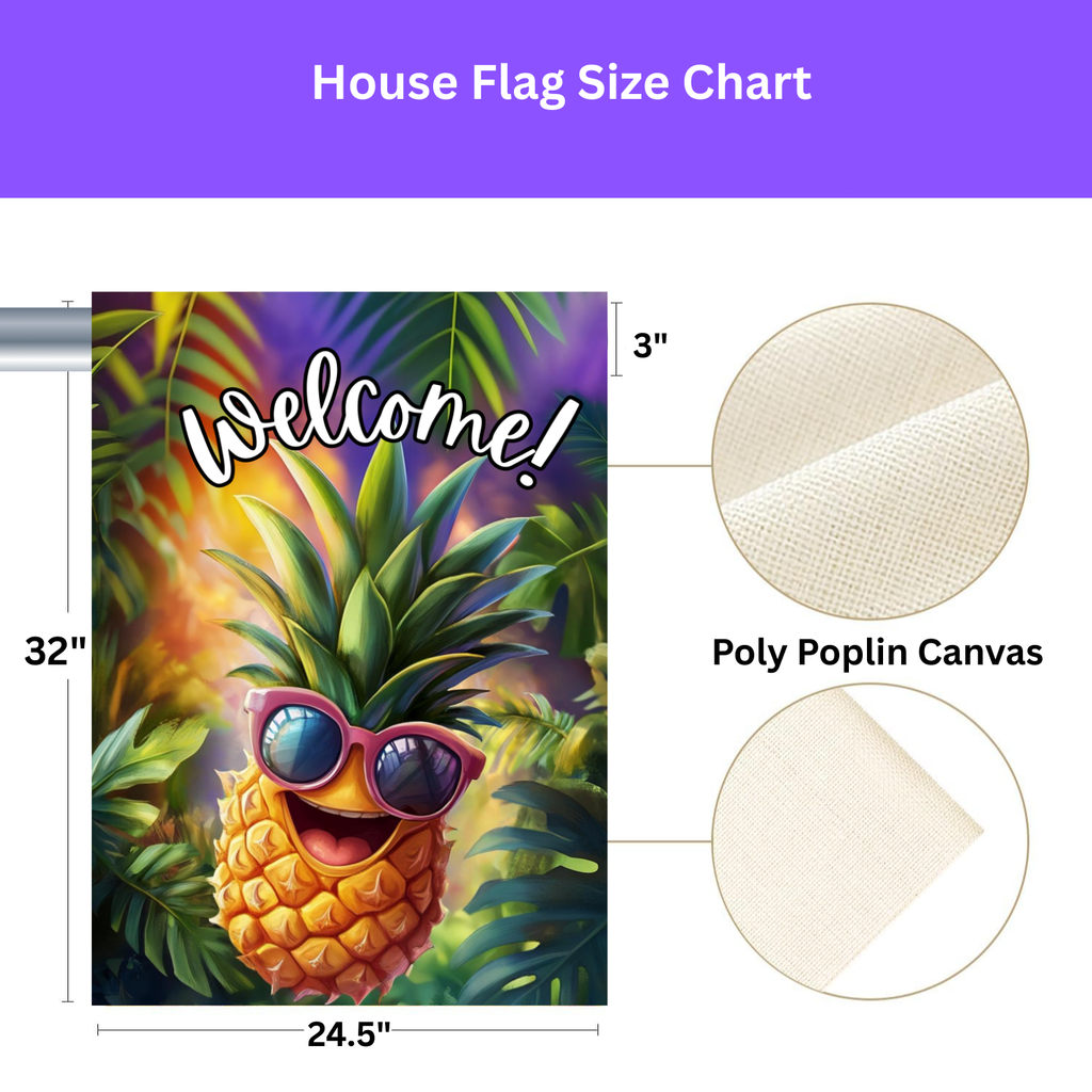 Pineapple Welcome Garden Flag - porch decor - Dragonfire Gardens