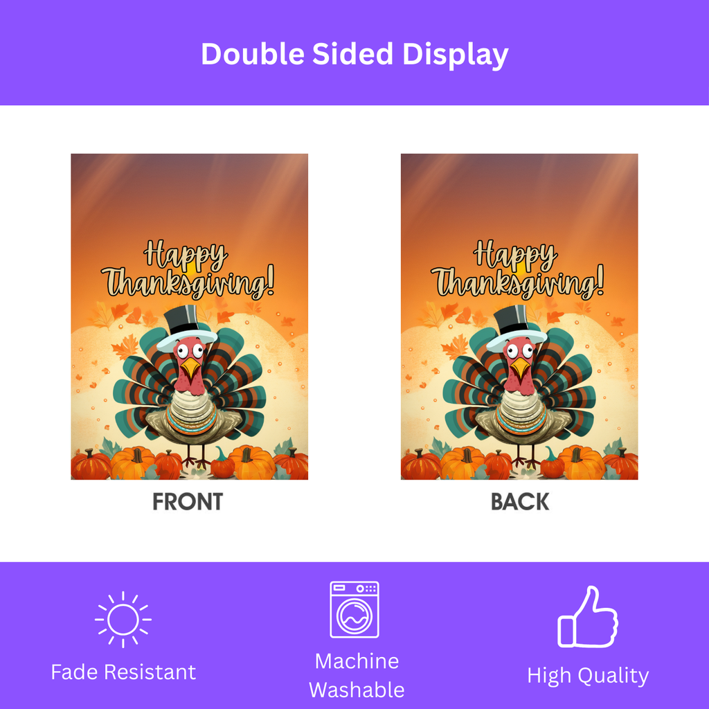 Abstract Thanksgiving Turkey Garden Flag - double-sided design - Dragonfire Gardens