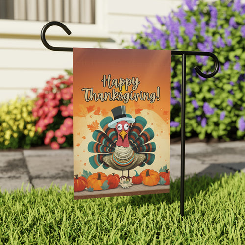Abstract Thanksgiving Turkey Garden Flag - outdoor display - Dragonfire Gardens