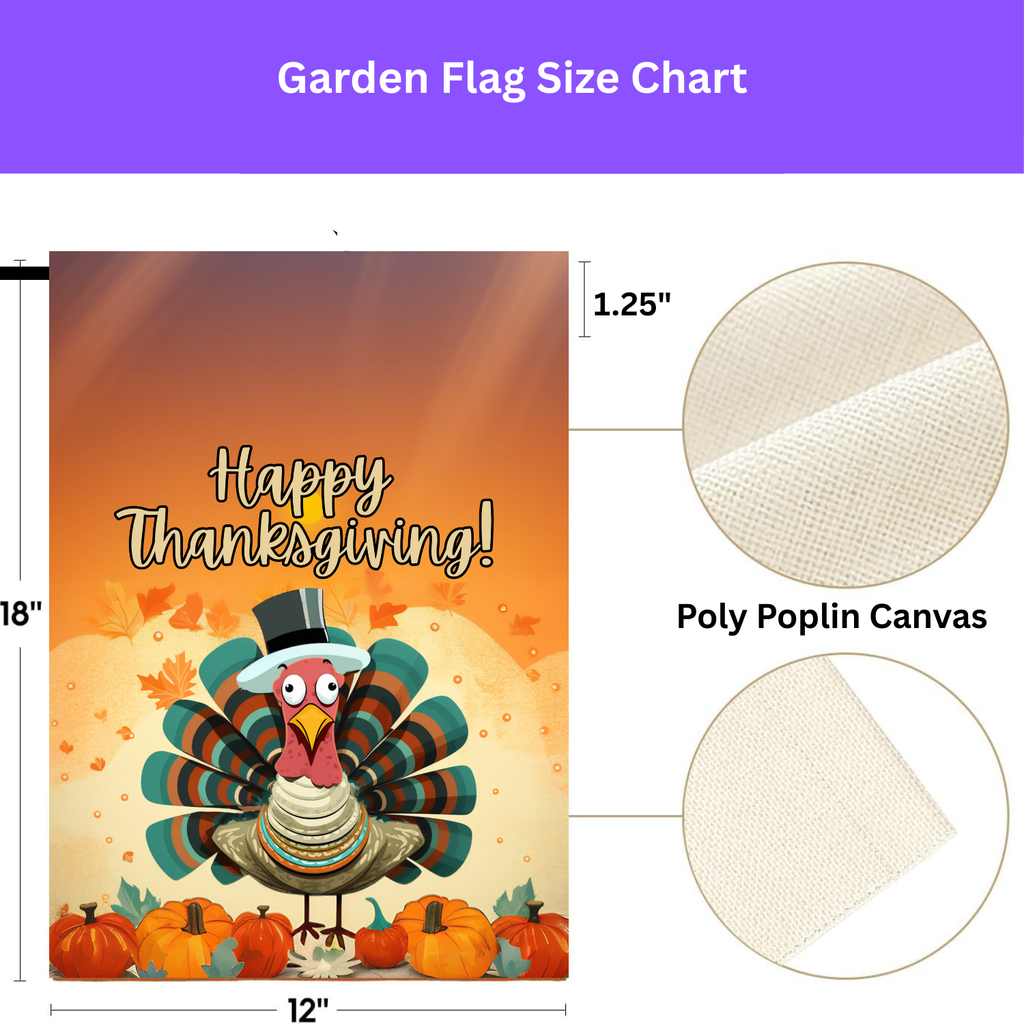 Abstract Thanksgiving Turkey Garden Flag - porch decor - Dragonfire Gardens
