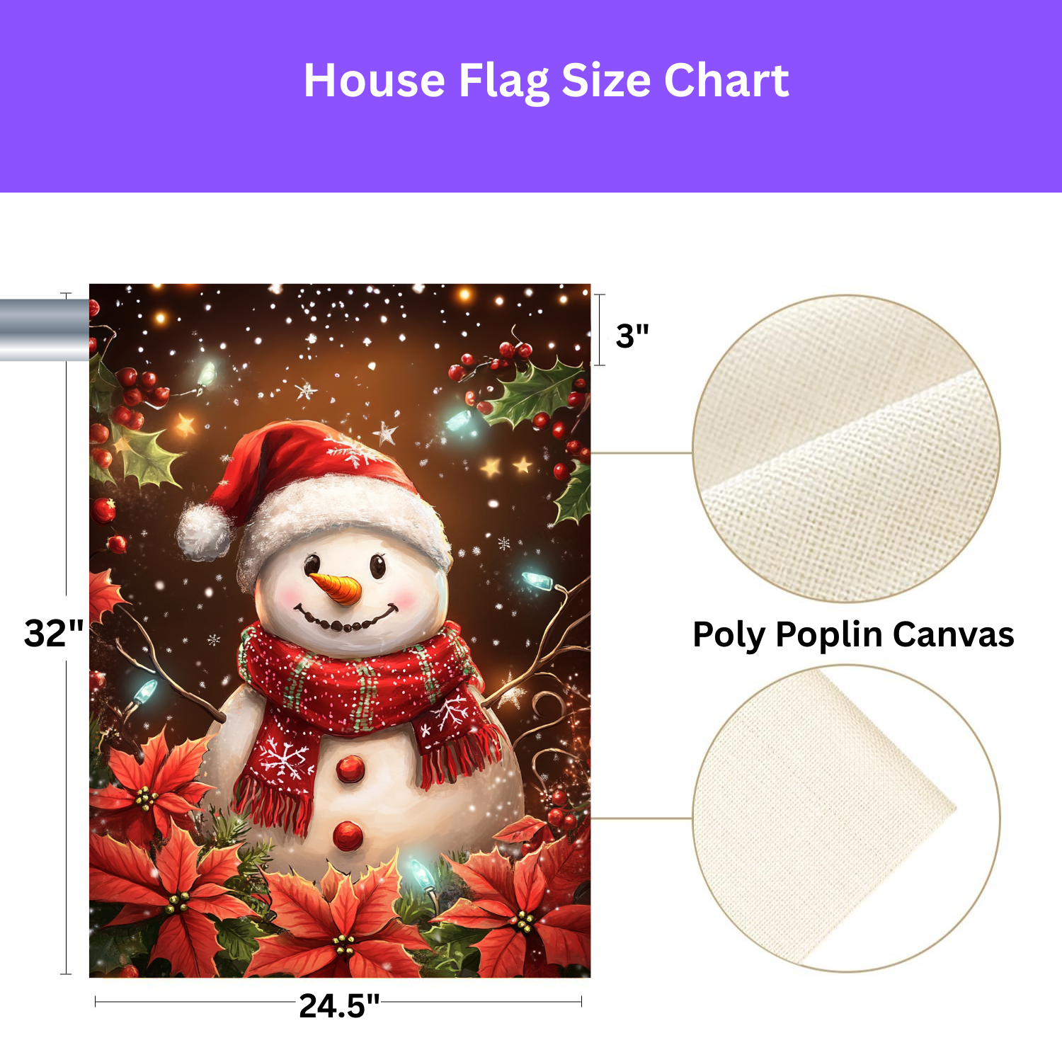 Poinsettia Snowman Garden Flag - porch decor - Dragonfire Gardens