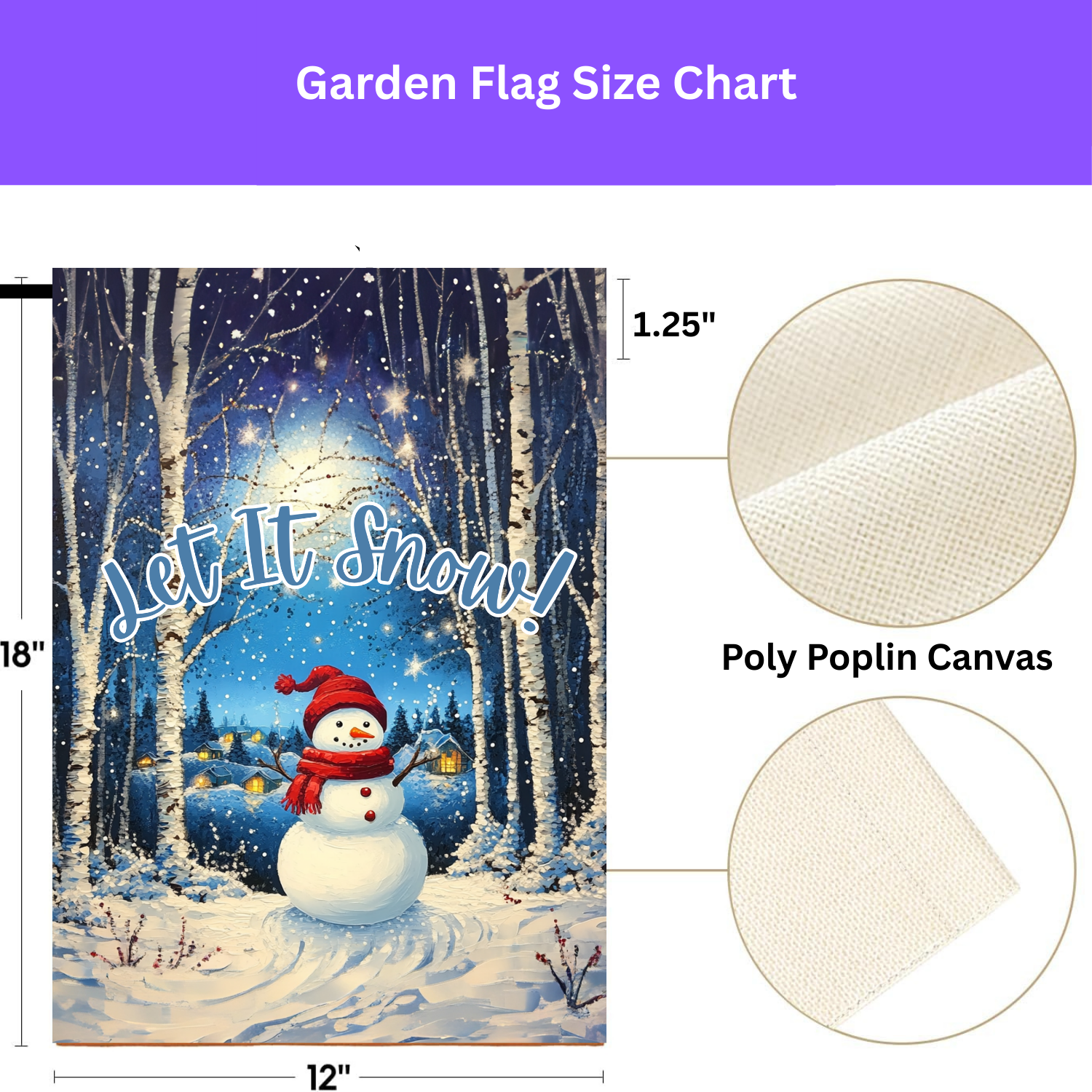 Snowman Let It Snow Garden Flag - porch decor - Dragonfire Gardens