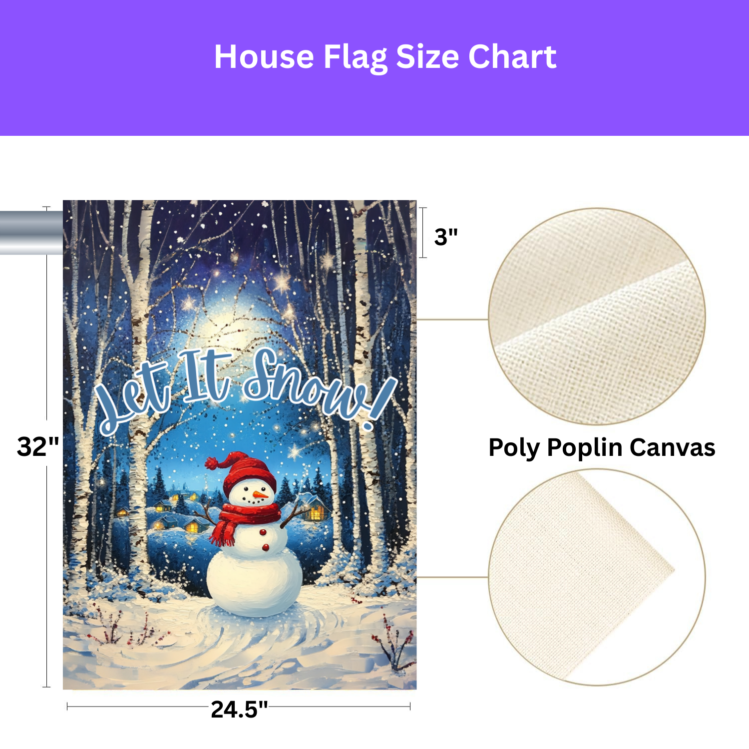 Snowman Let It Snow Garden Flag - yard display - Dragonfire Gardens