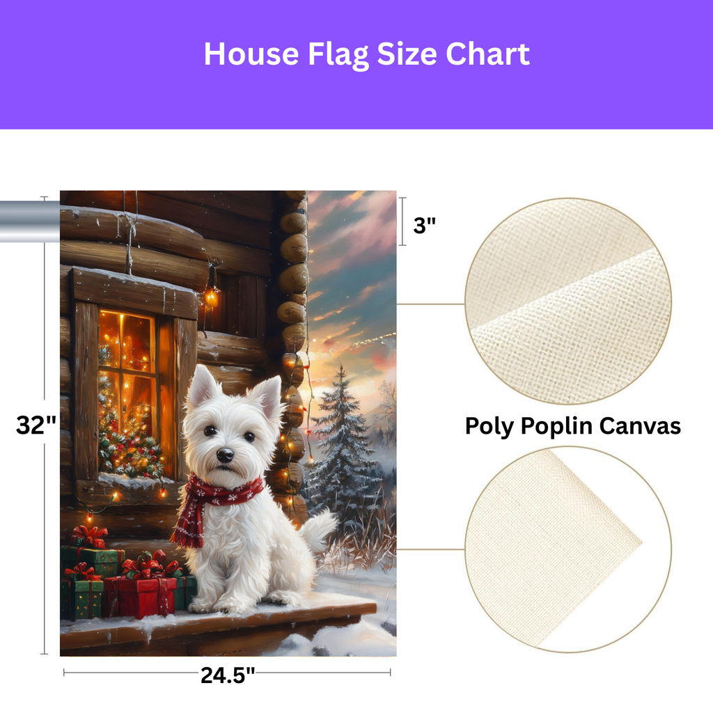 Christmas Westie Garden Flag - yard display - Dragonfire Gardens