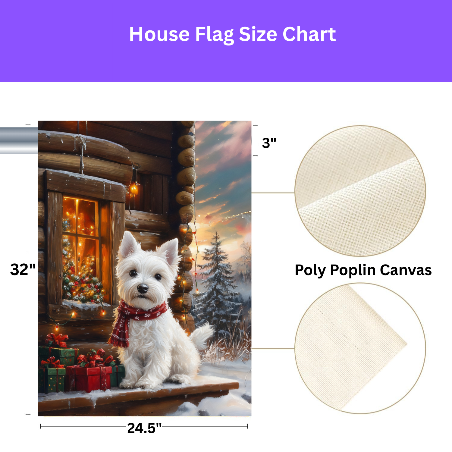 Christmas Westie Garden Flag - yard display - Dragonfire Gardens