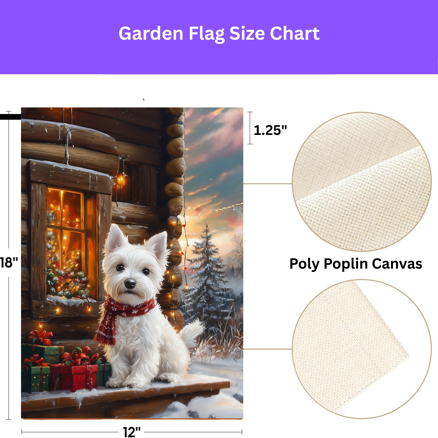 Christmas Westie Garden Flag - porch decor - Dragonfire Gardens
