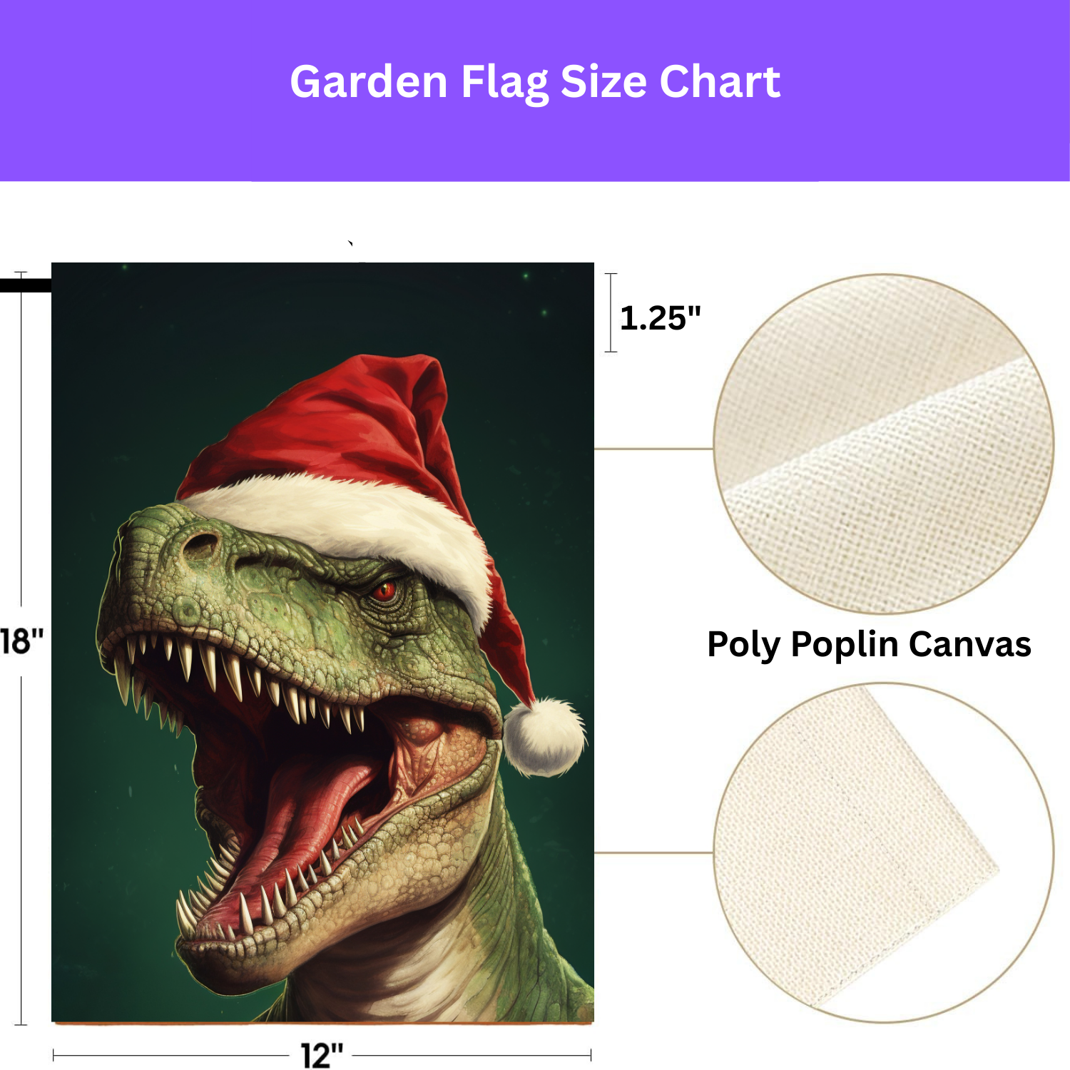 Christmas Dinosaur T-Rex Garden Flag - yard display - Dragonfire Gardens
