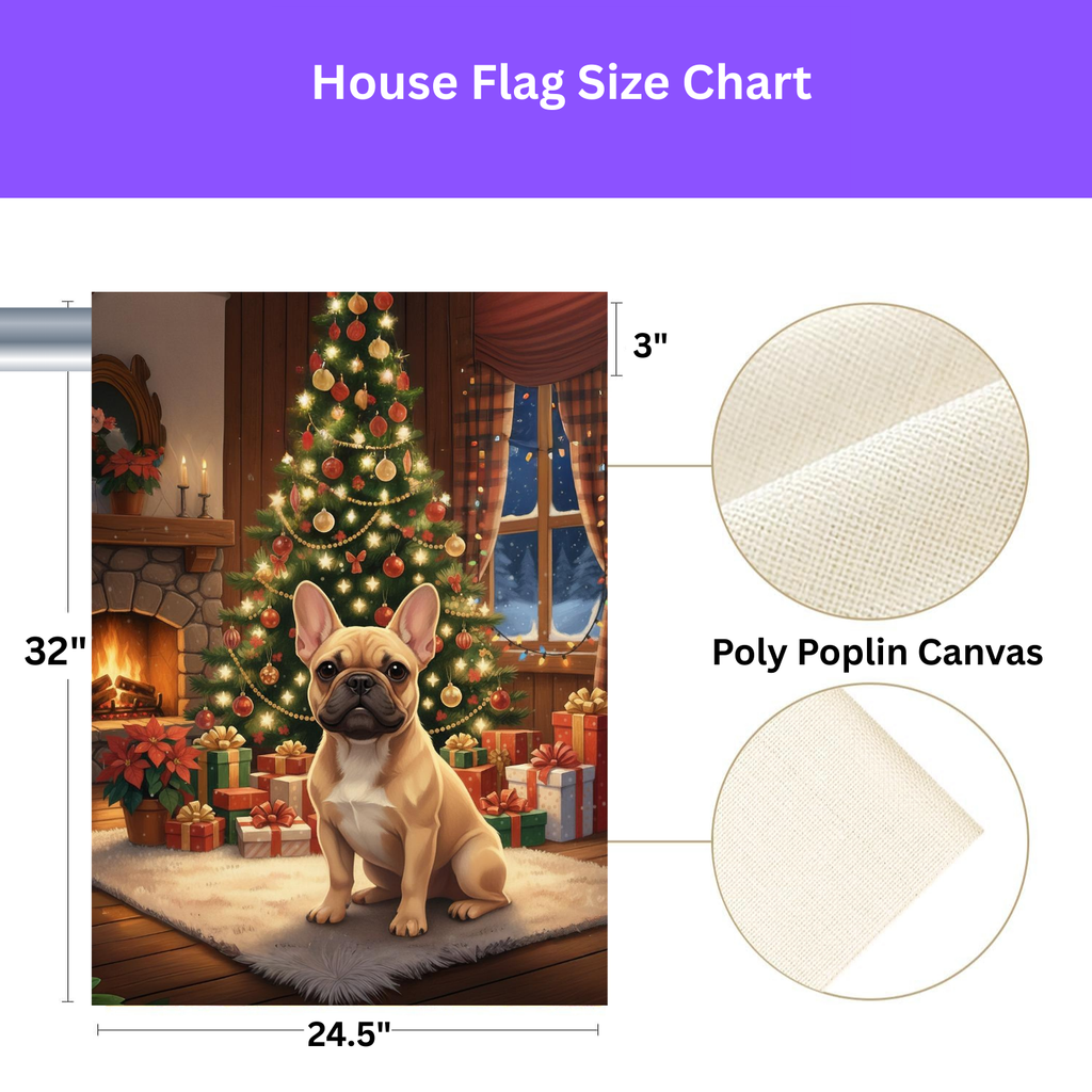 Christmas Tree French Bulldog Garden Flag - double-sided design - Dragonfire Gardens
