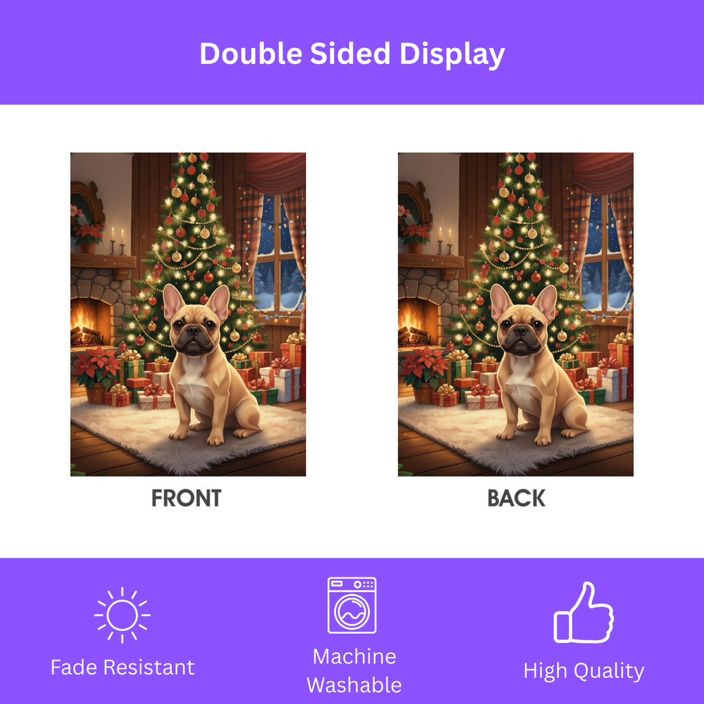 Christmas Tree French Bulldog Garden Flag - porch decor - Dragonfire Gardens