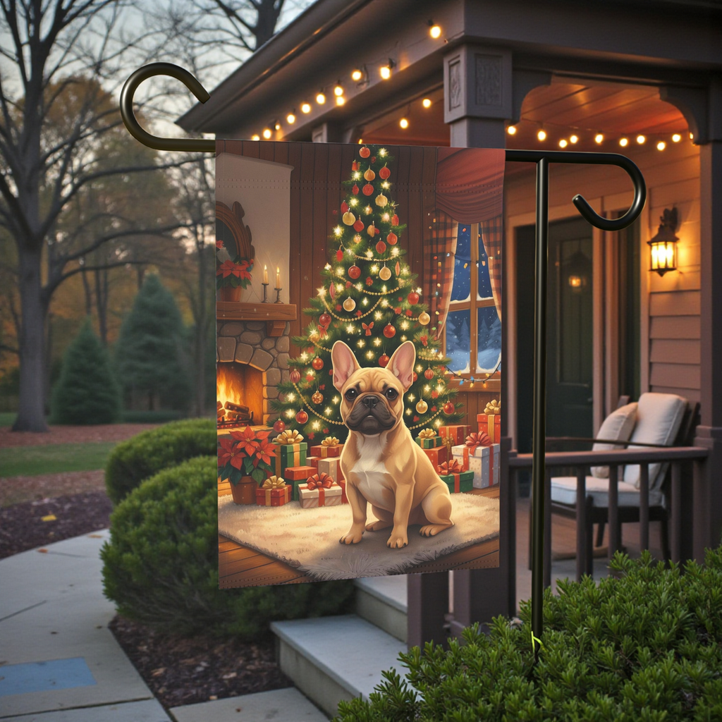 Christmas Tree French Bulldog Garden Flag - product detail - Dragonfire Gardens