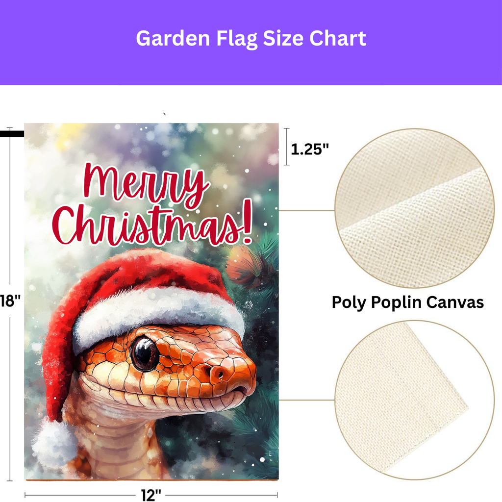 Merry Christmas Snake Garden Flag - porch decor - Dragonfire Gardens